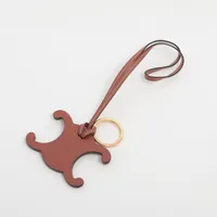 セリーヌ トリオンフ チャーム レザー ブラウン A3840829｜中古