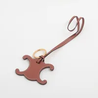 ◇セリーヌ◇レザー/トリオンフ/チャーム/ブランド セリーヌ トリオンフ チャーム レザー ブラウン A3840829｜中古