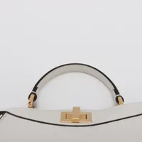 フェンディ ミニピーカブー レザー ハンドバッグ ホワイト