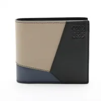 ロエベ パズル レザー コンパクトウォレット ベージュxブラック