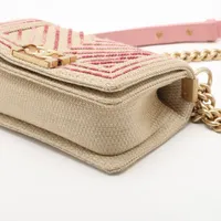 CHANEL ベージュ ストロー パーティーバッグ CHANEL シャネル かごバッグ ストローバッグ チェーンショルダー