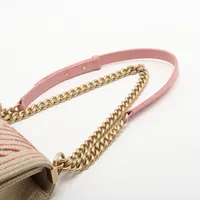 CHANEL ベージュ ストロー パーティーバッグ □シャネル□ チェーンショルダーバッグ ストロー かごバッグ