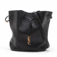 サンローランパリ パリⅦ レザー ショルダーバッグ ブラック