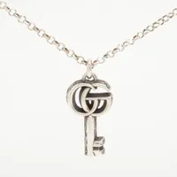 GUCCI グッチ　ダブルG キー アラベスク ネックレス 楽天市場】【中古】【箱付き】 GUCCI グッチ シルバー