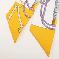 ⭐️良品⭐️ エルメス クリケティス ツイリースカーフ イエロー エルメス ツイリー Cliquetis クリケティス スカーフ シルク