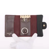 CHANEL　マトラッセ　キーケース　ラムスキン CHANEL】シャネル マトラッセ キーケース ラムスキン ブラック
