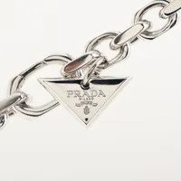 6万取引突破◆UPS便【PRADA】シルバーネックレス◆2JCA96_2DXK プラダ トライアングルロゴ ネックレス 925 128.2g シルバー