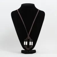 エルメス アトラージュ ネックレス バッファローホーン ブラウン