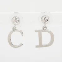 【正規品】DIOR ウィメンズ　ピアス（両耳用） ディオール Diorロゴ ピアス(両耳用) GP×ラインストーン