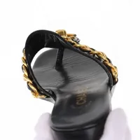 【夏に必ずほしい！】CHANEL サンダル レザー チェーン CHANEL(シャネル) サンダル 36c レディース - G38880 黒