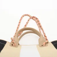CHANEL ベージュ ストロー パーティーバッグ ネット限定】CHANEL シャネル ココマーク ストローカゴバッグ
