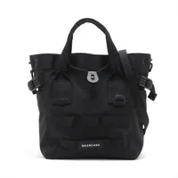 バレンシアガ　黒 レザー バッグ ジッパー付き バレンシアガ バザールショッパーXXS レザー 2WAYハンドバッグ