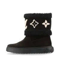 ヴィトン アフターグロー・ライン 21年 スエード ブーツ ブラックLVロゴ