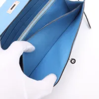 エルメス ケリーロングウォレット ブルーブライトン/G金具 エルメス ケリーロングウォレット ブルーブライトン/G金具