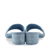 ★デニムマトラッセ★【CHANEL】マトラッセデザインミュール シャネル ココマーク マトラッセ 25SS デニム サンダル 37C