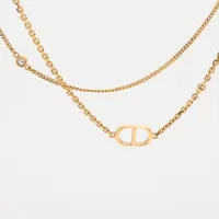 ディオール Petit CD ネックレス パール ゴールド Petit CD Necklace Gold-Finish Metal and White Resin Pearl | DIOR