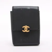 CHANEL シャネル　シガレットケース　ココマーク 　キャビアスキン　ブラック 楽天市場】【中古】 シャネル CHANEL シガレットケース タバコ