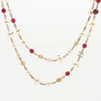 シャネル ココマーク A16K ネックレス GP×フェイクパール ゴールド