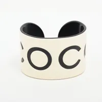 シャネル COCO 02P バングル プラスチック ホワイト×ブラック