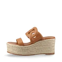 エルメス エポぺ レザー ウェッジソールサンダル 37 レディース