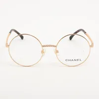 CHANEL 丸メガネ ゴールドフレームサングラス CHANEL シャネル レディース ゴールドフレーム ラウンド