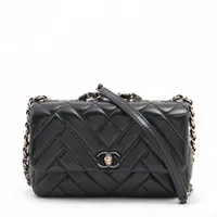 シャネル マトラッセ スエード×レザー シングルフラップ ダブル