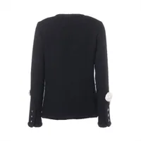 シャネル ココボタン 23AW ウール ジャケット 34 レディース ブラック