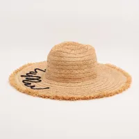 ロエベ ロゴ フィッシャーマンハット 57 コットン ベージュ