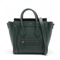美品❣️セリーヌ ラゲージ ナノショッパー グレー 2WAYハンドバッグ レザー CELINE 美品 セリーヌ ラゲージ ナノショッパー ハンドバッグ