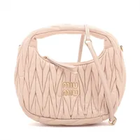 ミュウミュウ マテラッセ ワンダー レザー 2WAYハンドバッグ ピンク