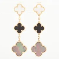 Vanckeef&arpels マジックアルハンブラオニキスYGイヤリングピアス ヴァンクリーフ&アーペル マジックアルハンブラ シェル オニキス