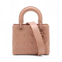 美品　クリスチャン　ディオール　カナージュ　レザー　ハンドバッグ　アイボリー カナージュライン クリスチャンディオール Christian Dior