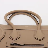 ノ*ラ様 CÉLINE ラゲージ　マイクロショッパー　ハンドバッグ ベージュ/ブ セリーヌ ラゲージ マイクロショッパー レザー ハンドバッグ