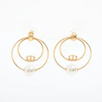 Dior cd navy ピアス パール ゴールド DIOR CD NAVY ピアス メタル & レジンパール☆国内発送☆ (Dior