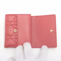 美品✨Dior カナージュ ロータスウォレット コンパクトウォレット ラムレザー DIOR | 【日本限定】Lady Dior Lotus ウォレット カナージュ