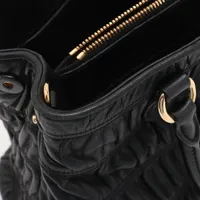 プラダ ナッパゴーフル レザー 2WAYハンドバッグ ブラック 1BA173