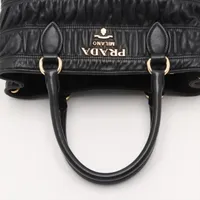 プラダ ナッパゴーフル レザー 2WAYハンドバッグ ブラック 1BA173