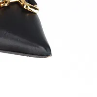 新品同様　グッチ　ホースビット　パンプス　36 ブラック　チェーン　フラット グッチ ホースビット レザー フラットパンプス 36 レディース