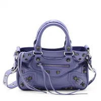 バレンシアガ ル シティ ラージ レザー 2WAYハンドバッグ ブラック