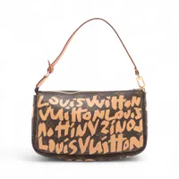 ヴィトン モノグラムグラフィティ ポシェットアクセソワール M92193 ブラウンxベージュ