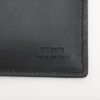 【美品】フェンディ ダイアゴナル マネークリップ ズッカ柄 PVC 黒 箱付き フェンディ ズッカ 7M0169 PVC×レザー コンパクトウォレット