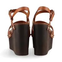 CELINE セリーヌ レザー トリオンフ ウェッジソールサンダル セリーヌ トリオンフ レザー ウェッジソールサンダル 35