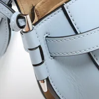ロエベ ミニゲートバッグ レザー ショルダーバッグ ブルー