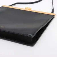 セリーヌ クラスプミニ レザー ショルダーバッグ ブラック
