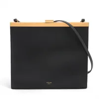 美品】セリーヌ ショルダーバッグ トロッター スモール　レザー 旧ロゴ ブラック 美品】セリーヌ ショルダーバッグ トロッター スモール レザー