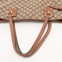 【極美品】グッチ GGキャンバス バンブー キャンバス トートバッグ　ベージュ 極美品】グッチ GGキャンバス バンブー キャンバス トートバッグ