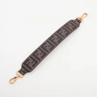 超美品 フェンディ ストラップユー ショルダーストラップ ブラック ゴールド金具 フェンディ ミニストラップユー ショルダーストラップ レザー×GP