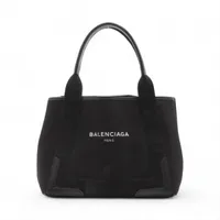 Balenciaga 極美品 レザー ネイビーカバスS ハンドバッグ 極美品】バレンシアガ ネイビーカバス トートバッグ レザー S