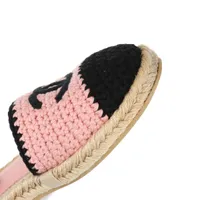 シャネル ココマーク ターンロック ファブリック サンダル 37C