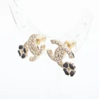シャネル ココマーク L25P ピアス(両耳用) GP×ラインストーン